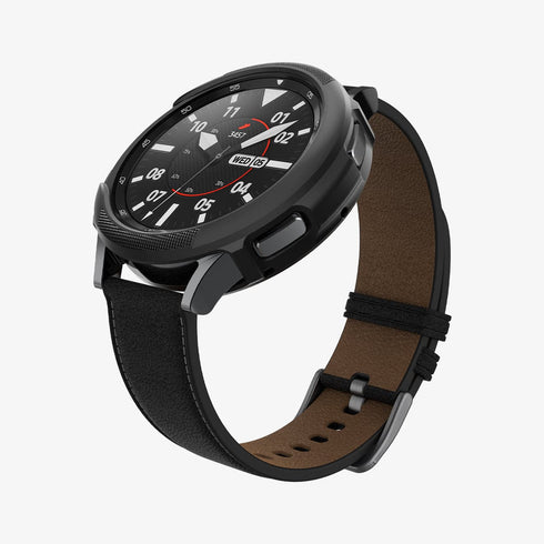 ACS06394 - Galaxy Watch 6 Classic (47mm) Case Liquid Air in matte black showing the front